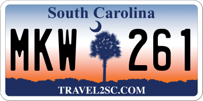 SC license plate MKW261