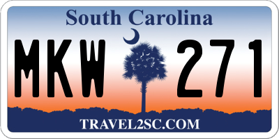SC license plate MKW271