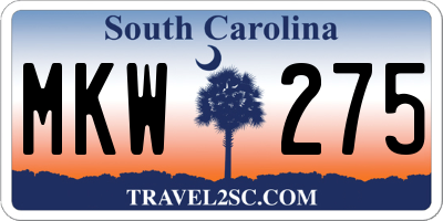SC license plate MKW275