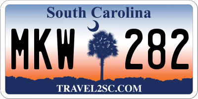 SC license plate MKW282