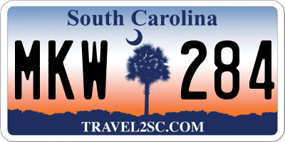 SC license plate MKW284
