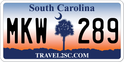 SC license plate MKW289