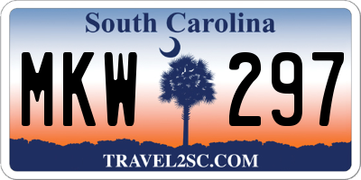 SC license plate MKW297