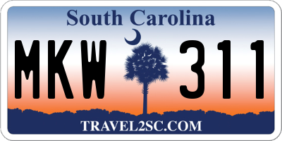SC license plate MKW311