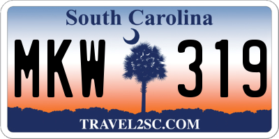 SC license plate MKW319
