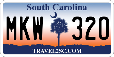 SC license plate MKW320