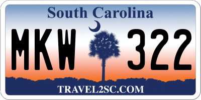 SC license plate MKW322