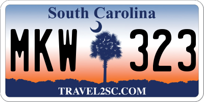 SC license plate MKW323