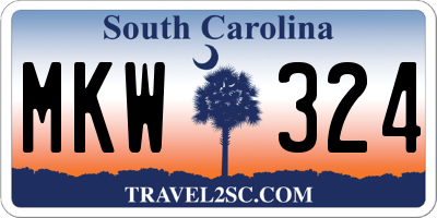SC license plate MKW324