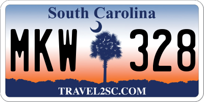 SC license plate MKW328