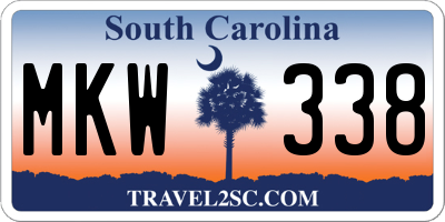 SC license plate MKW338