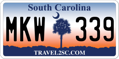 SC license plate MKW339