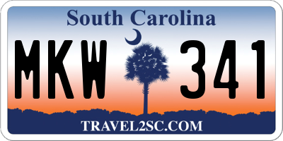 SC license plate MKW341