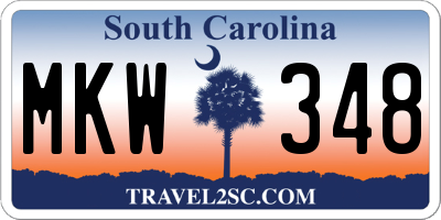 SC license plate MKW348
