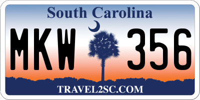 SC license plate MKW356