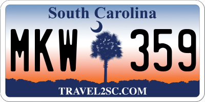 SC license plate MKW359
