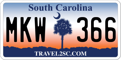 SC license plate MKW366