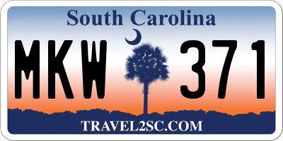 SC license plate MKW371