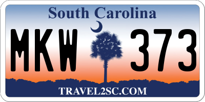 SC license plate MKW373
