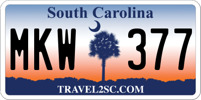 SC license plate MKW377