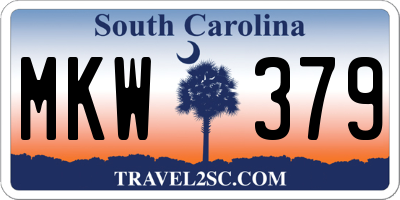 SC license plate MKW379