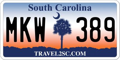 SC license plate MKW389