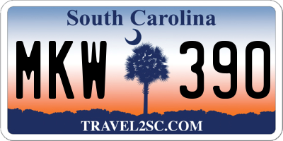 SC license plate MKW390