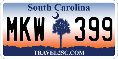SC license plate MKW399