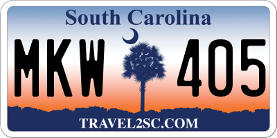 SC license plate MKW405