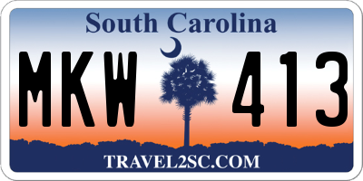 SC license plate MKW413