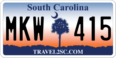 SC license plate MKW415