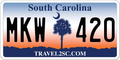 SC license plate MKW420