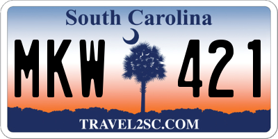 SC license plate MKW421