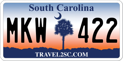 SC license plate MKW422