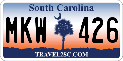 SC license plate MKW426