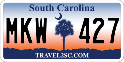 SC license plate MKW427