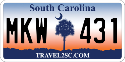 SC license plate MKW431
