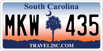 SC license plate MKW435