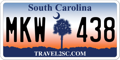 SC license plate MKW438