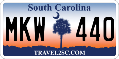 SC license plate MKW440