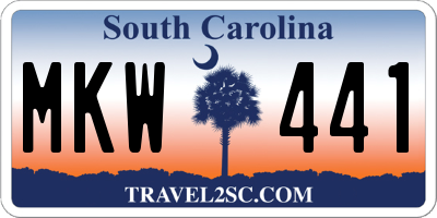SC license plate MKW441