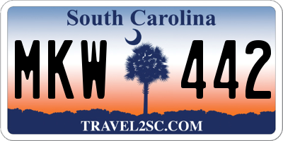 SC license plate MKW442