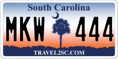 SC license plate MKW444