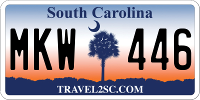 SC license plate MKW446