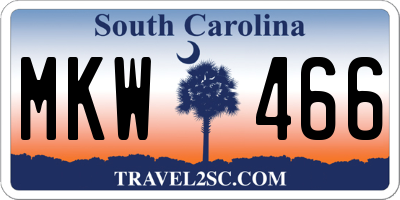 SC license plate MKW466