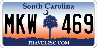 SC license plate MKW469