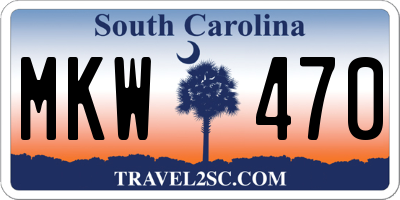 SC license plate MKW470