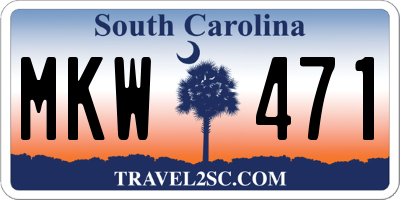 SC license plate MKW471