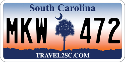 SC license plate MKW472