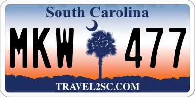 SC license plate MKW477